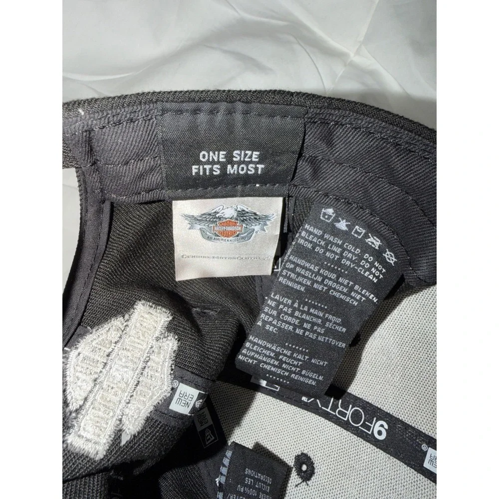 Harley Davidson New Era 9FORTY Womens Hat White Black Croc Embossed Biker Cap